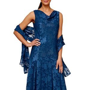 Alex Evenings size 12 Navy Blue dress